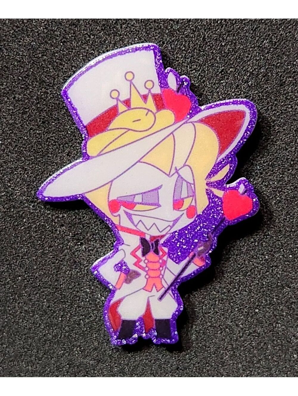 Lucifer glitter pin - Hazbin Hotel